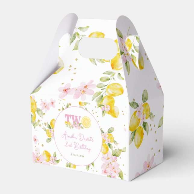 Lemon Blommig Födelsedag Presentaskar (Framsidan Sidan)