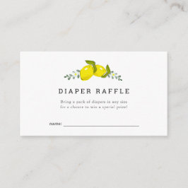 Lemon Blommigt Baby Shower Diaper Raffle Biljett Tilläggskort