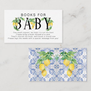 Lemon Blommigt Blue White Citrus Bokar för Baby Tilläggskort