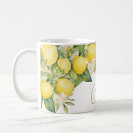 Lemon Blommigt Citrus Modern Personal Business Kaffemugg
