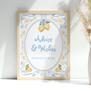 Lemon Blommigt Möhippa Advice och Önskemål Poster