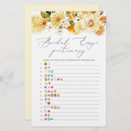 Lemon blommigt möhippa emoji pictionary-spel