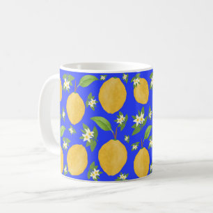 Lemon Bloom Kollektion mönstrad blå Kaffemugg
