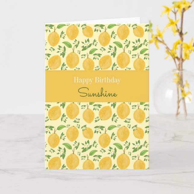 Lemon Bloom Kollektion mönstrad gul Födelsedag Kort (Gul blomma)