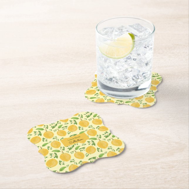 Lemon Bloom Kollektion mönstrad gul Underlägg Papper (Insitu)