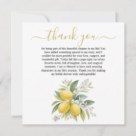 Lemon Blossom Bridal Shower Thank You Card Tack Kort