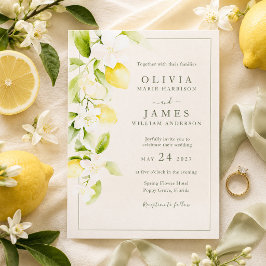 Lemon Blossom Elfenbens Trädgård Bröllopsinbjudan Inbjudningar