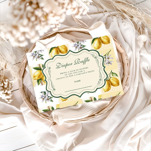 Lemon Blossom Garden Baby Shower Diapper Raffle Tilläggskort (Skapare uppladdad)