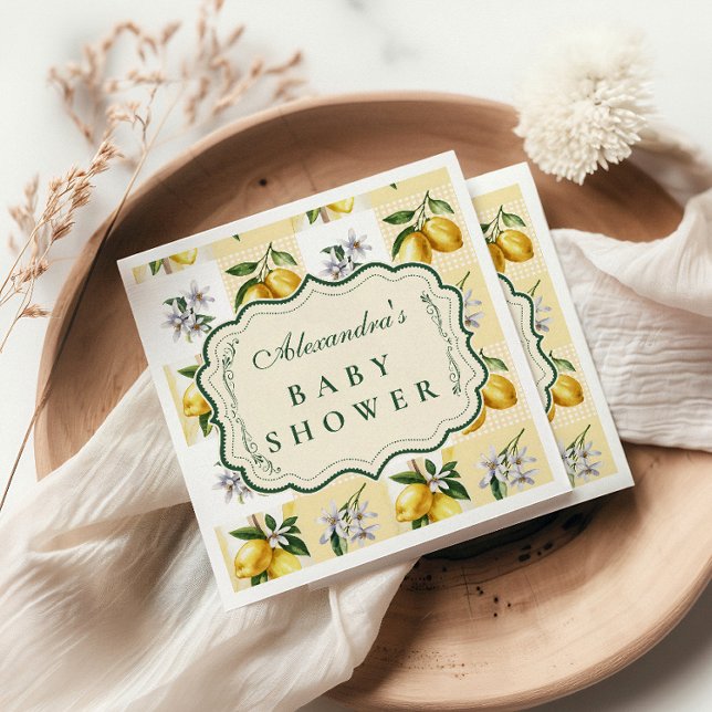 Lemon Blossom Garden Baby Shower Pappersservett (Skapare uppladdad)