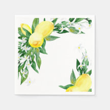 Lemon Blossom Greenery Chic Party Papper