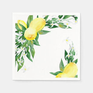 Lemon Blossom Greenery Chic Party Papper Pappersservett