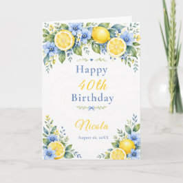 Lemon Blue 40-årsdag Kort