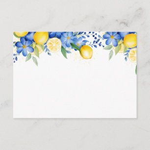 Lemon Blue Blommigt Italienska Möhippan Tilläggskort