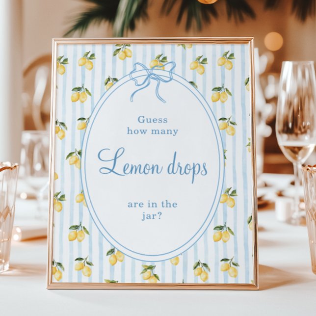 Lemon Blue Bow Italiana Gissar hur många Lemon-dro Poster (Skapare uppladdad)