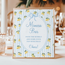 Lemon Blue Bow Italiana Mimosa Pub Poster