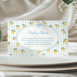 Lemon Blue Bow Italiensk Visning Shower Tilläggskort