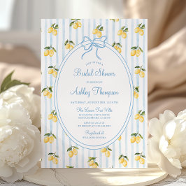 Lemon Blue Bow Italienska Möhippan Inbjudningar