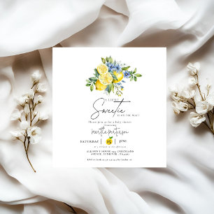 Lemon Blue Citrus Fruit Summer Baby Shower Inbjudningar
