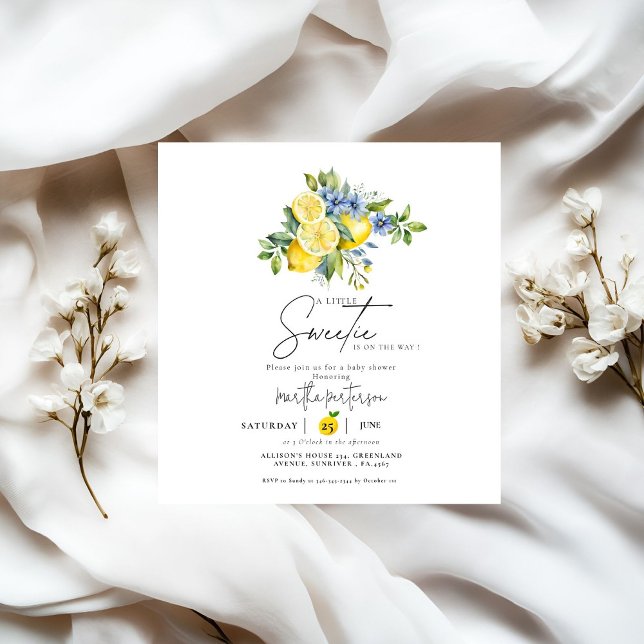 Lemon Blue Citrus Fruit Summer Baby Shower Inbjudningar (Skapare uppladdad)