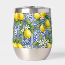 Lemon Blue Fransk Country Watercolor Kakel