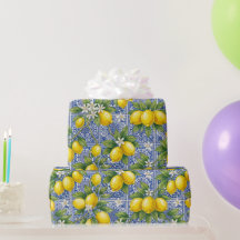 Lemon Blue Fransk Country Watercolor Kakel