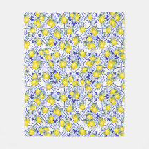 Lemon Blue Fransk Landstil Vattenfärg Flisa