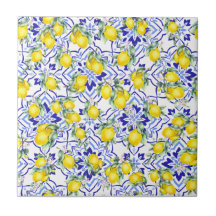 Lemon Blue Fransk Landstil Vattenfärg