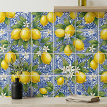 Lemon Blue Fransk Landstil Vattenfärg