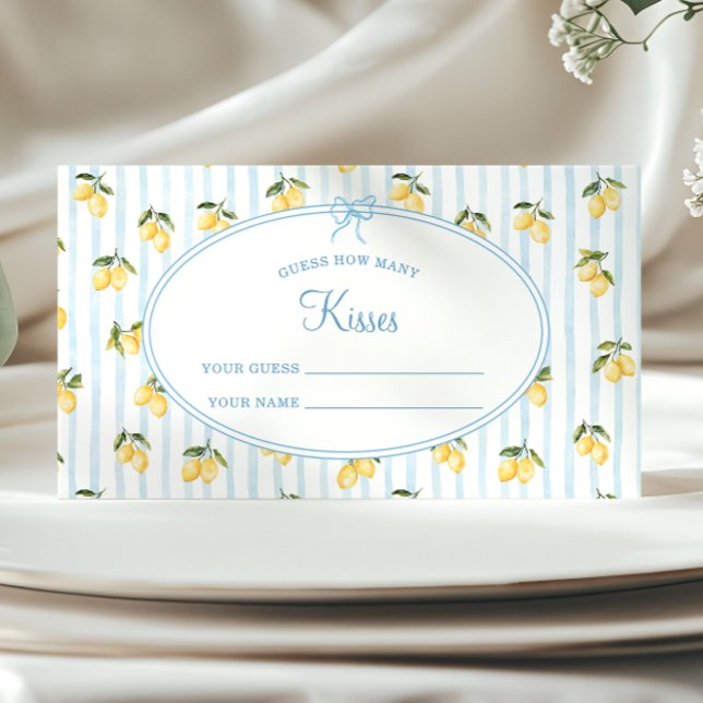 Lemon Blue Italiana Gissa hur många Kisses Tilläggskort (Skapare uppladdad)