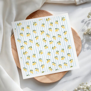 Lemon Blue Italiensk Bröllopsdusch Pappersservett
