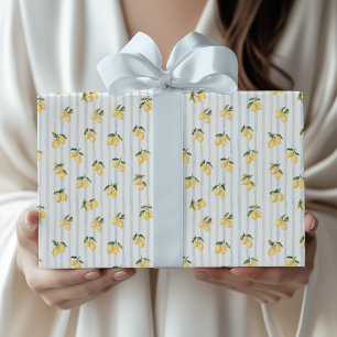 Lemon Blue Italiensk Bröllopsdusch Presentpapper