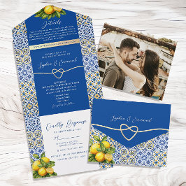 Lemon Blue Italienska Kakel Bröllop