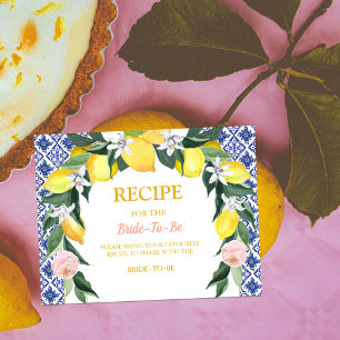Lemon Blue Italienska Kakel Brud-att-Bli Recept Tilläggskort