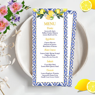 Lemon Blue Italy Tiles Möhippa Bröllop Meny
