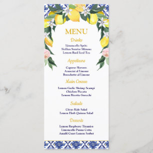 Lemon Blue Italy Tiles Möhippa Bröllop Meny