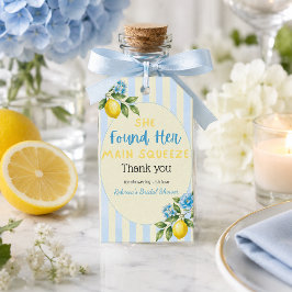 Lemon Blue Main Squeeze Bröllopsdusch Presentetikett