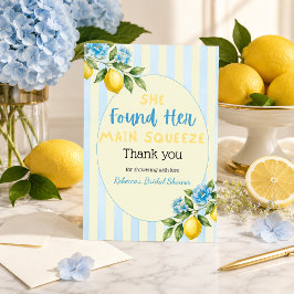 Lemon Blue Main Squeeze Bröllopsdusch Tack Kort