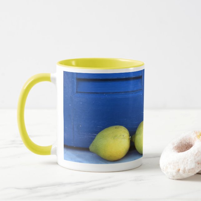 Lemon Blue mugg och donut (Med munk)