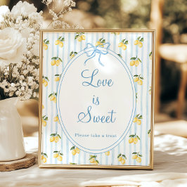 Lemon Blue Rand Italienska Kärlek är Sweet Poster