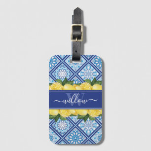 Lemon Blue Tile Backsplash Monogram Bagagebricka