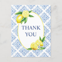 Lemon Blue Tile Italiensk Tacksjälvkort