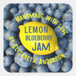 Lemon & Blueberry Sylt Square Sticker Fyrkantigt Klistermärke
