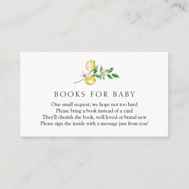 Lemon Bokar för Baby Tilläggskort (Framsida)