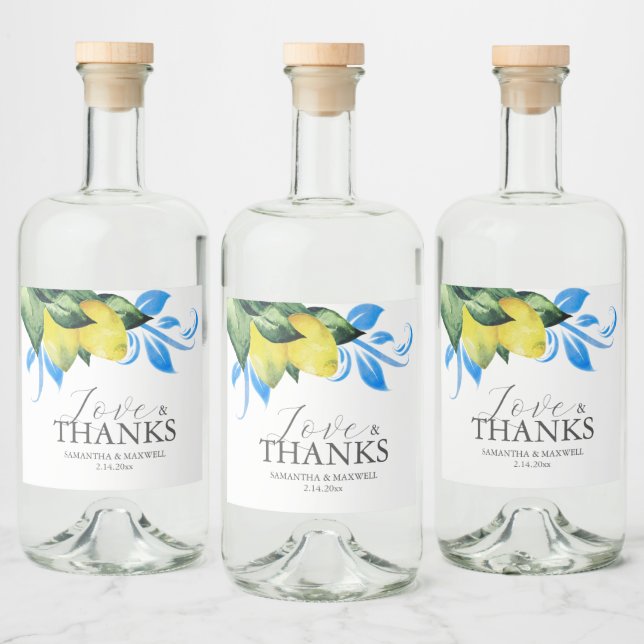 Lemon Bord Decor Spritflaskor Etikett (Flaskor)