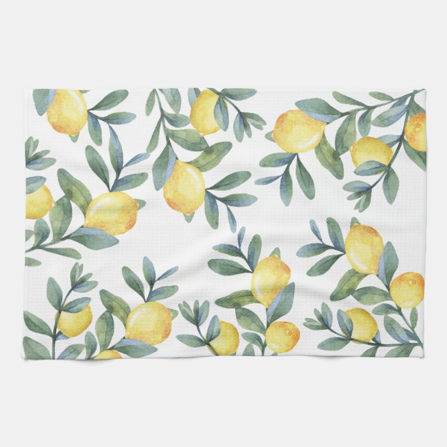 Lemon Botanical Tea Towel Kökshandduk (Horisontell)