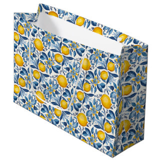 Lemon Botanisk Blå och Gul Sommartryck