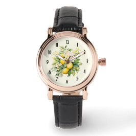 Lemon Bouquet with White Blossoms Armbandsur