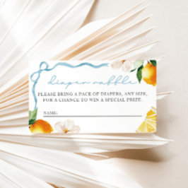 Lemon & Bows Baby Shower Diaper Raffle Entry  Tilläggskort