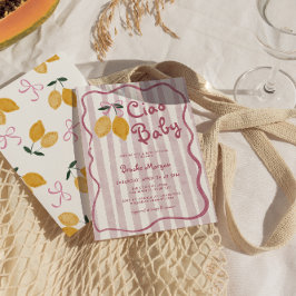 Lemon Bows Girls Baby Shower Inbjudningar