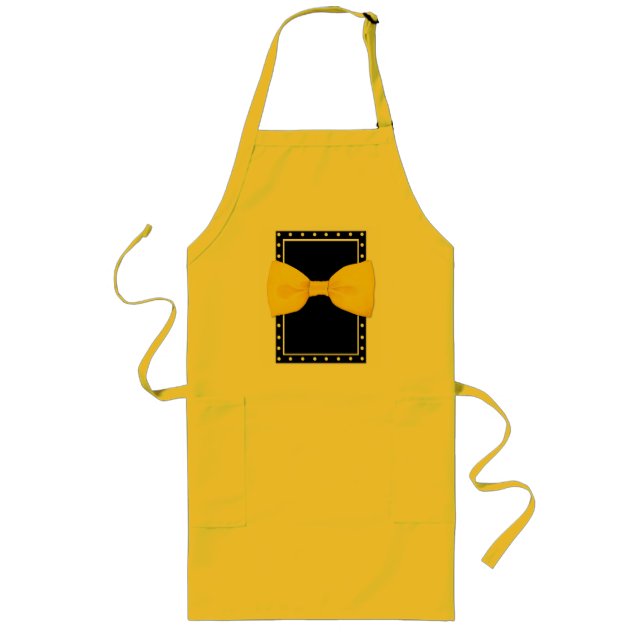 Lemon Bowtie Apron Långt Förkläde (Framsidan)